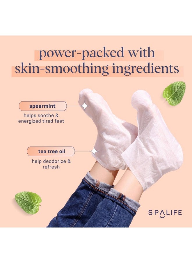 SpaLife - SpaLife Softening Care Foot Sockies (8-Pack) - Spearmint & Tea Tree Oil, Exfoliating Pack for Healthy Feet, Intensive Repair, Callus Remover Sockies, Dry Skin Solution, Moisturizing Foot Treatment - Image 1