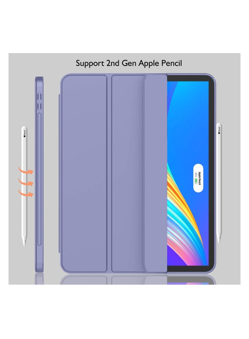 For iPad Pro 11 Case 2024 (M4 5th Generation) with Pen Holder, Flexible TPU Back Protective Case Supports Apple Pencil Pro/USB-C, Auto Sleep/Wake