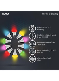 Havells Havells Rojo 3W LED B22 Yellow Bulb|Cool Day Light|Energy Efficient|Elegant Design|Upto 15000 Hours of Lighting|Upto 4KV Surge Protection|Made in India|Pack of 1  - Image 4