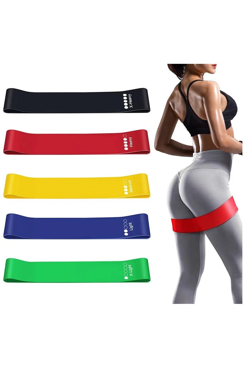 INSIJAM Resistance Bands Set 5PCS Assorted Pounds Strength Training Exercise Resistance Loops Stretch Bands For Pilates Gym Fitness Yoga Workout Resistance Loops Bands for Arm Legs and hips - Image 1