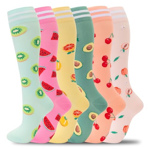 fenglaoda Compression Socks for Women Men Support Circulation 6 Pairs Socks For Nurse, Travel, Flight - Image 4