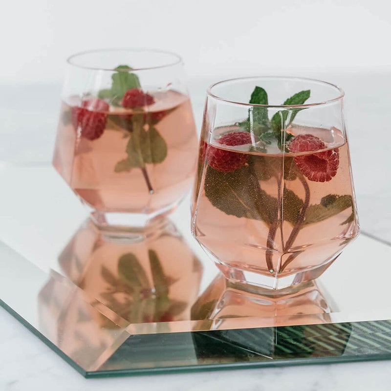 BRUSHFINCH Diamond Shape Glass for Vodka Tequila Wine Beer Water Rum Gin Wine Champagne Flute Brandy Juice Scotch Small Diya Shape Cocktail Whiskey Glass Clear 260ML Set of 6 - Image 3