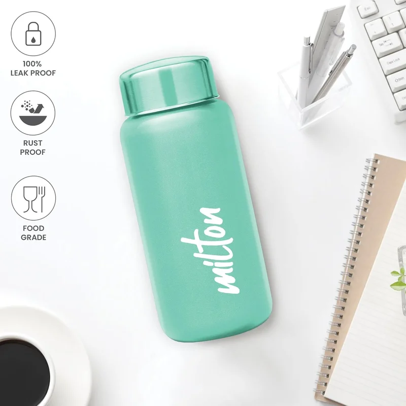 ميلتون زجاجة مياه ميلتون أكوا 500 ستانلس ستيل، 500 مل، أخضر فاتح