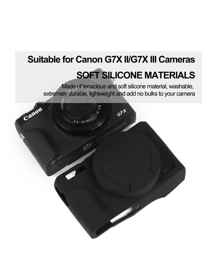 Easy Hood Case for Canon Powershot G7 X Mark III Digital Camera, Soft Silicone Protective Cover with Removable Lens Cover for Canon Powershot G7X Mark III DSLR Camera (Black)  - Image 2