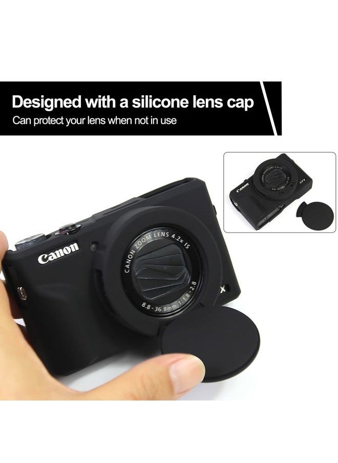 Easy Hood Case for Canon Powershot G7 X Mark III Digital Camera, Soft Silicone Protective Cover with Removable Lens Cover for Canon Powershot G7X Mark III DSLR Camera (Black)  - Image 4
