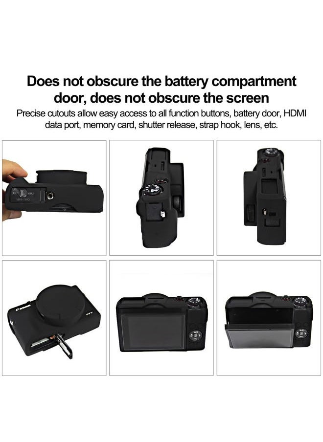 Easy Hood Case for Canon Powershot G7 X Mark III Digital Camera, Soft Silicone Protective Cover with Removable Lens Cover for Canon Powershot G7X Mark III DSLR Camera (Black)  - Image 5