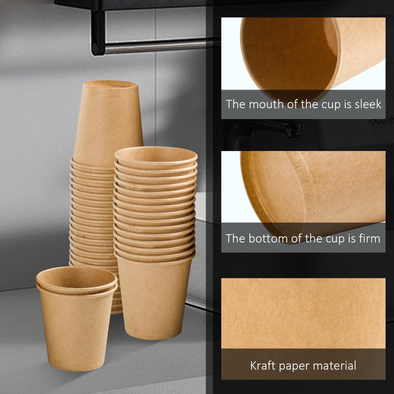 Clawsoff 300 Pack 3 oz Paper Cups, Disposable Kraft Small Bathroom Cups 3 Ounce, Hot/Cold Beverage Cups for Home, Kitchen, Party - Image 3