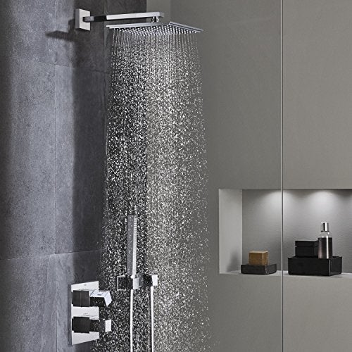 Grohe رأس دش غروهي 27705000 يورفيا كيوب، 2.5 جالون في الدقيقة، كروم ستارلايت - Image 4