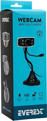 Everest SC-825 300K 480p USB LED Camera with Microphone Webcam