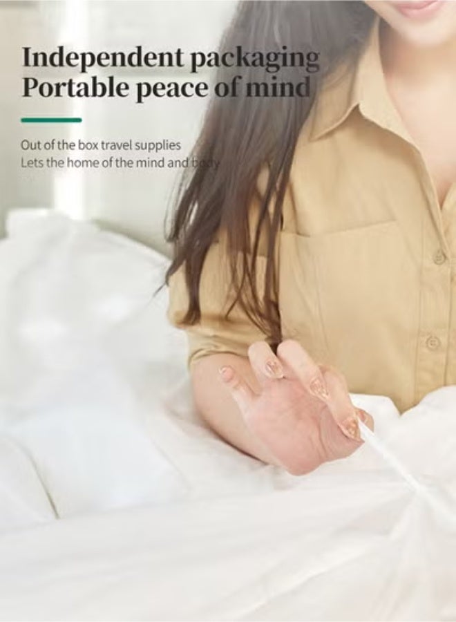 Haidue 1/2/4 Set Travel Disposable Bedding Sets - Each Set Includes 1 Fitted Sheet, 1 Duvet Cover, 2 Pillowcases, UV Sterilized & Individually Packed for Business/Travel, Dustproof & Cross-Infection Reduction (240x220cm Sheet, 220x220cm Duvet Cover, 50x80cm Pillowcases) - Image 5