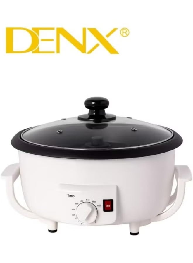Denx DX3422 Electric Coffee Roaster & Popcorn Maker 800W | 2L Large Capacity | Adjustable Temperature Control | Transparent Glass Lid | Home Coffee Bean Roasting, Popcorn & Nut Making Machine - Image 2