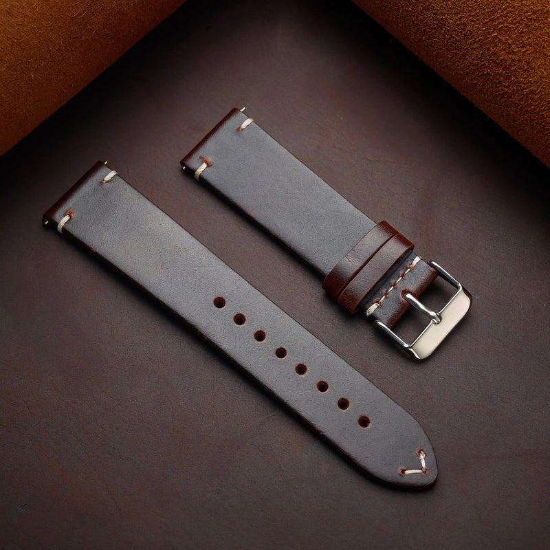 Bluejw BEAEN 18mm 19mm 20mm 21mm 22mm 24mm Replacement Leather Fur Watch Strap Compatible with Garmin Samsung Huawei Smart Watches – Easy to Replace the Watch Strap - Image 2