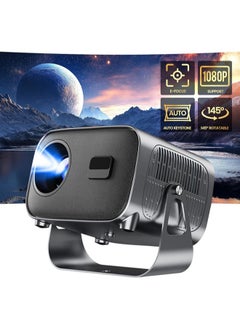 Denzoz Mini Projector with WiFi Bluetooth Portable 1080P Support Movie Projector 145° Rotatable 50% Zoom Fully Sealed Small Projector for Phone TV Stick HDMI USB  - Image 1