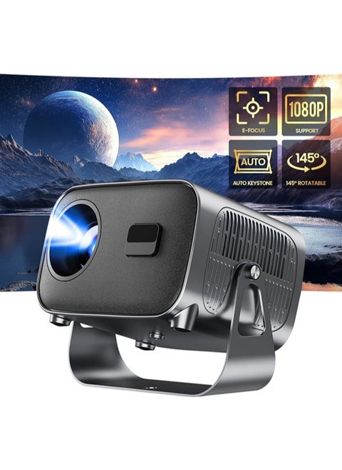 Mini Projector with WiFi Bluetooth Portable 1080P Support Movie Projector 145° Rotatable 50% Zoom Fully Sealed Small Projector for Phone TV Stick HDMI USB