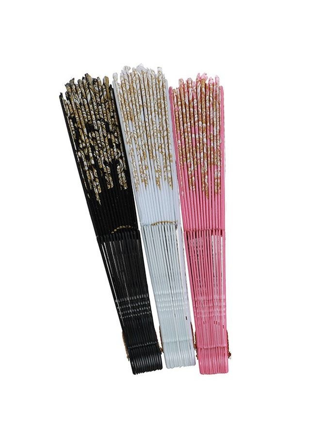Generic - Chinese Style Hot Stamping Fan Printing Folding Fan Hanfu Performance Dance Craft Fan(Pink) - Image 1