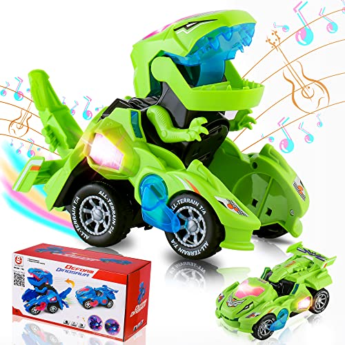 Hirger Transforming Dinosaur Toys for Kids Auto Transformer Car Toy for Toddler Boy 2 3 4 5 Year Old Birthday Gift - Image 1