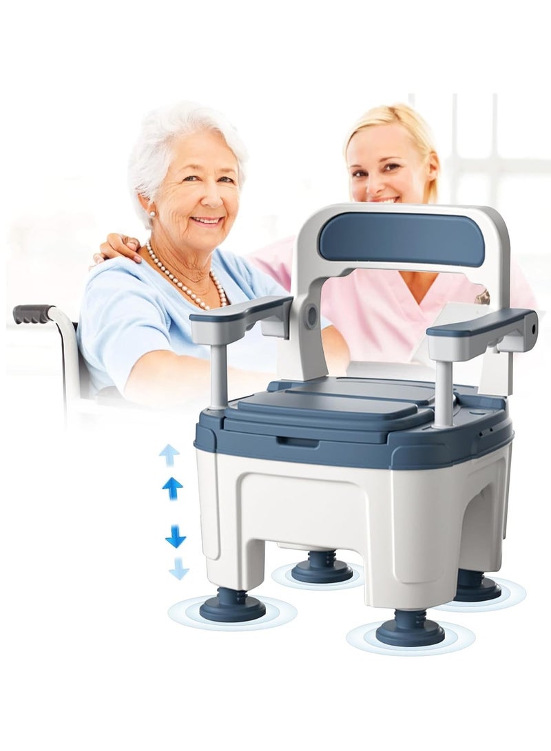 DubaiGallery Bedside Commode, Adult Portable Toilet, Toilet Chair Seat With Handles, Height Adjustable Mobile Portable Toilet, Adult Potty Chair Load 882lb For Seniors Disabilities Elderly - Image 2