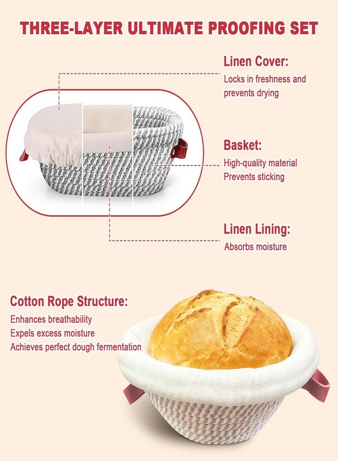 Qalvyn sourdough bread baking supplies starter kit bread proof basket - Image 3