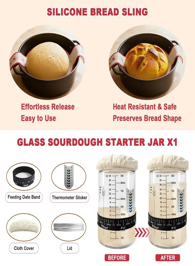 Qalvyn sourdough bread baking supplies starter kit bread proof basket - Image 5