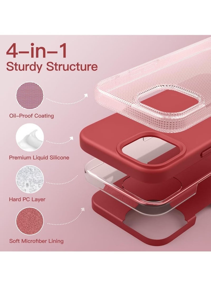 LEDIN Silicone Case for iPhone 14 Pro Silky Soft Touch Full Body Protective Phone Case Shockproof Cover with Microfiber Lining - Image 4