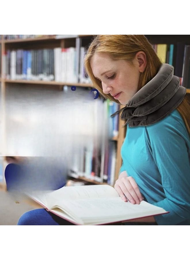 وسادة دعم الرقبة العنقية القابلة للتعديل باللون الرمادي للسفر والمكتب والراحة المنزلية - Image 3