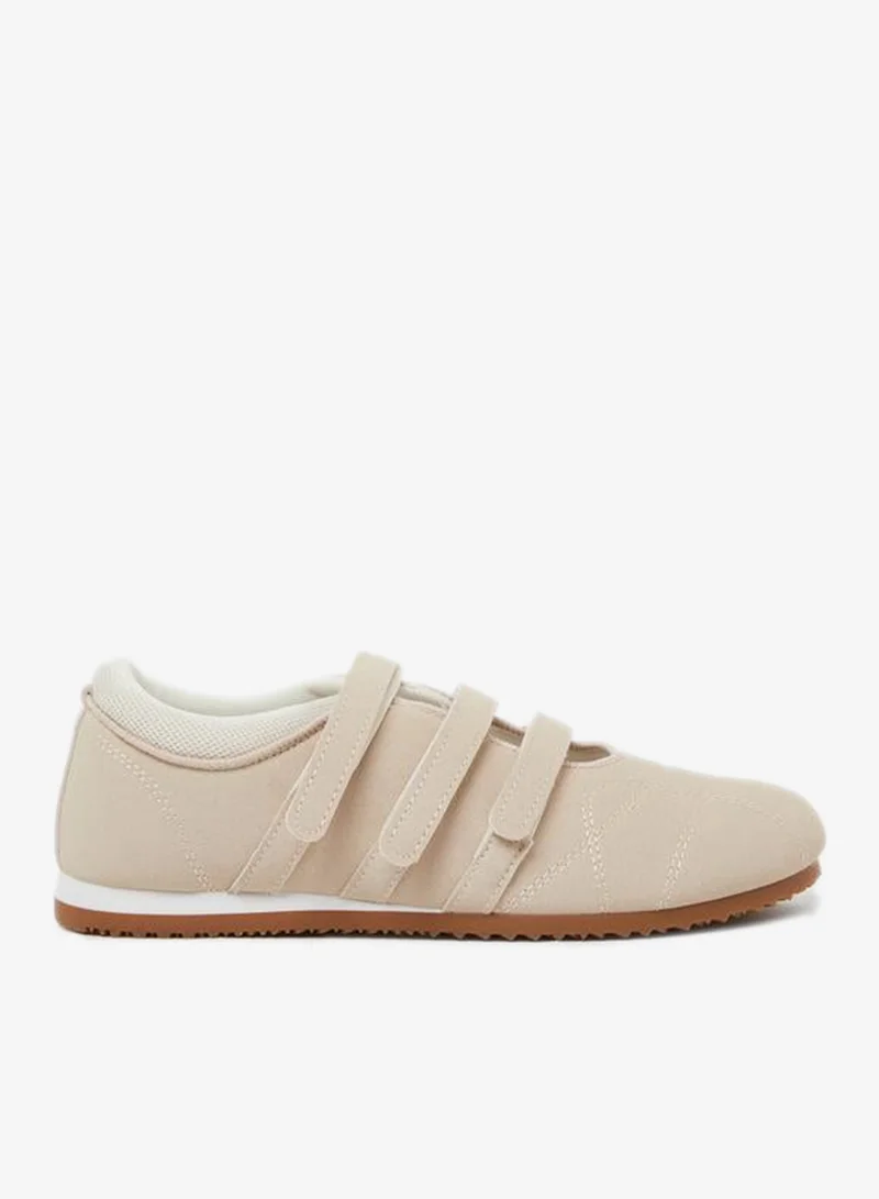 Styli Beige Velcro Retro Sneakers