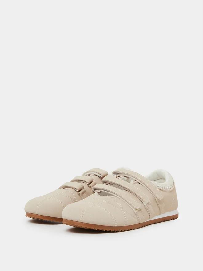 Styli beige Styli Beige Velcro Retro Sneakers for Women | Best Price UAE