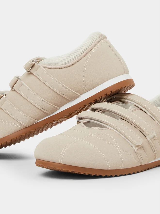 Styli beige Styli Beige Velcro Retro Sneakers for Women | Best Price UAE