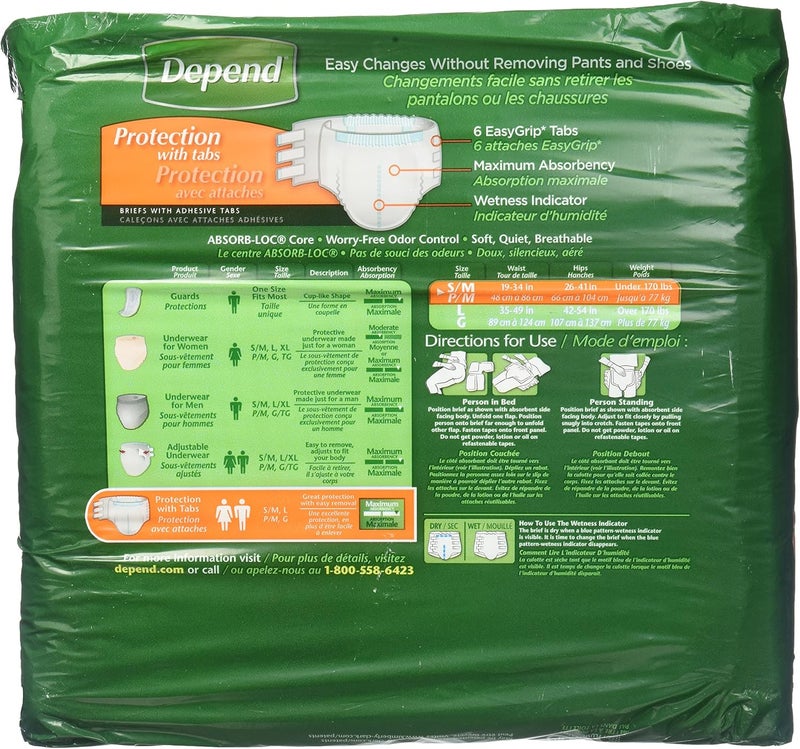 Kimberly-Clark Depend Protection with Tabs Maximum Absorbency SmallMedium Case80 420s - Image 2