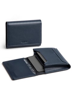 VULKIT Business Card Holder Premium Leather Rfid Blocking Card Case With Id Window Magnetic Closure Holds Up To 40 Business Cards  - Image 1