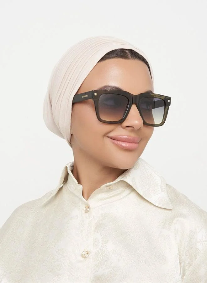 30Sundays 30Sundays GROVE,Women Sunglasses, Square Sunglasses, UV Protection: UV400 (Green,Green)