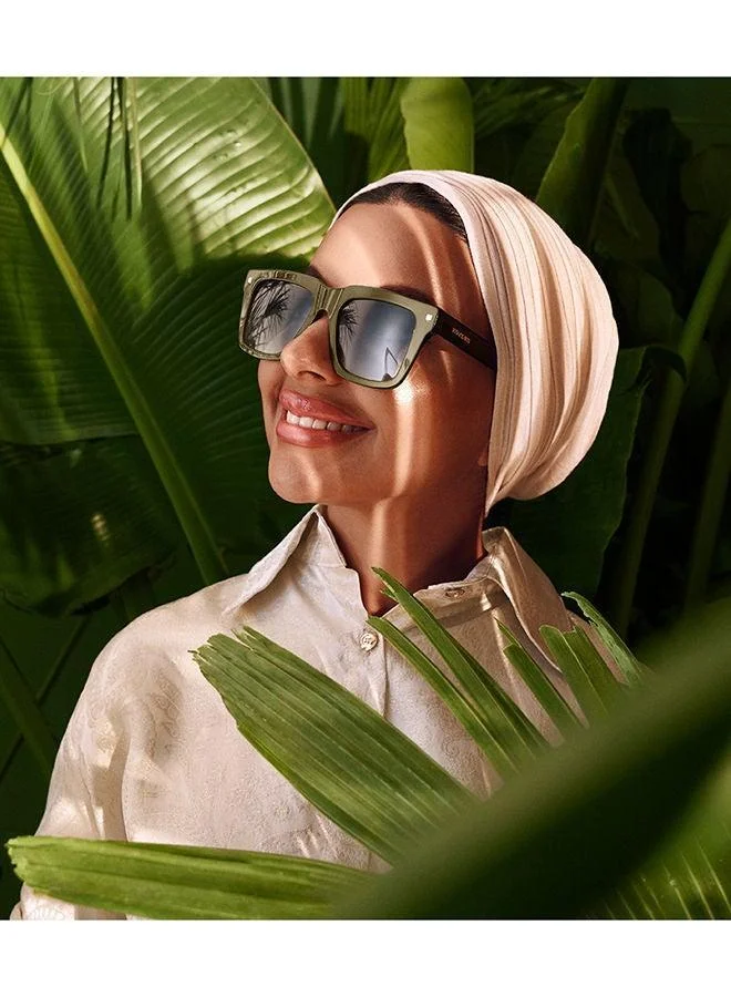 30Sundays 30Sundays GROVE,Women Sunglasses, Square Sunglasses, UV Protection: UV400 (Green,Green)