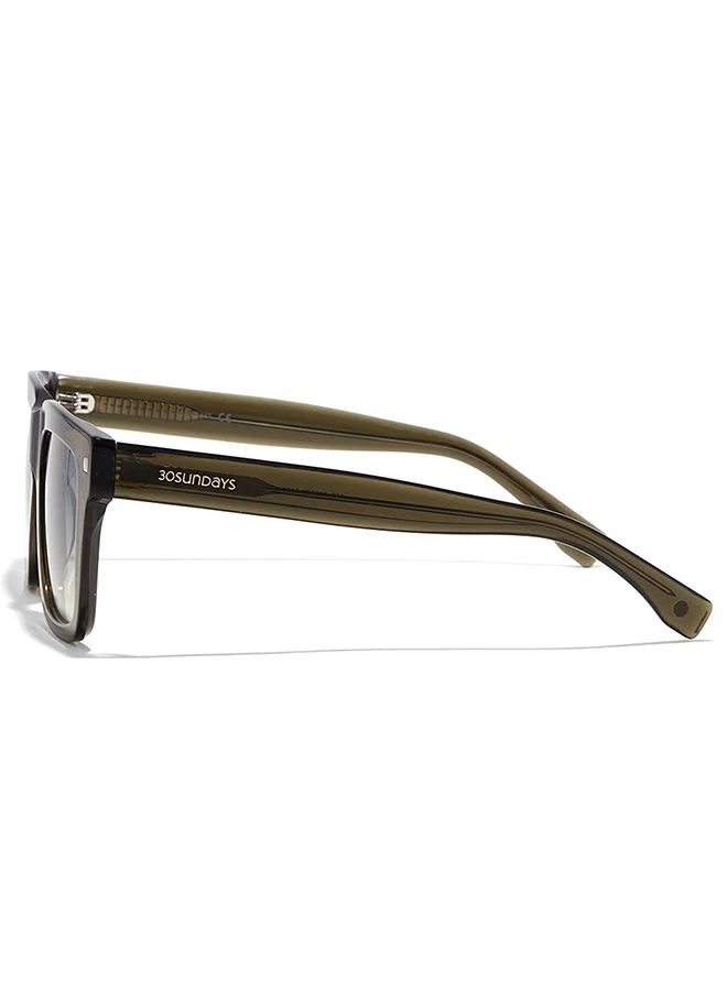 30Sundays 30Sundays GROVE,Women Sunglasses, Square Sunglasses, UV Protection: UV400 (Green,Green)