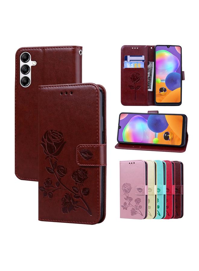S-TOP Case For Samsung Galaxy A54 5G Rose Embossed Flip PU Leather Phone Case - Image 1