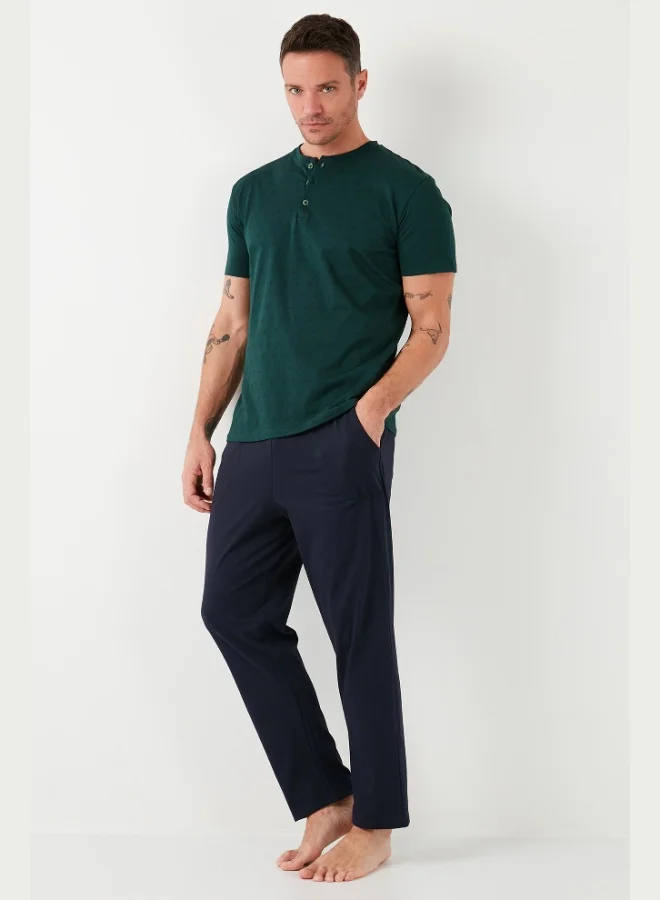 Buratti  Buratti Cotton Elastic Waist Regular Fit Short Sleeve Pajama Set Men's Pajama Set 6572009 for Men | Best Price UAE