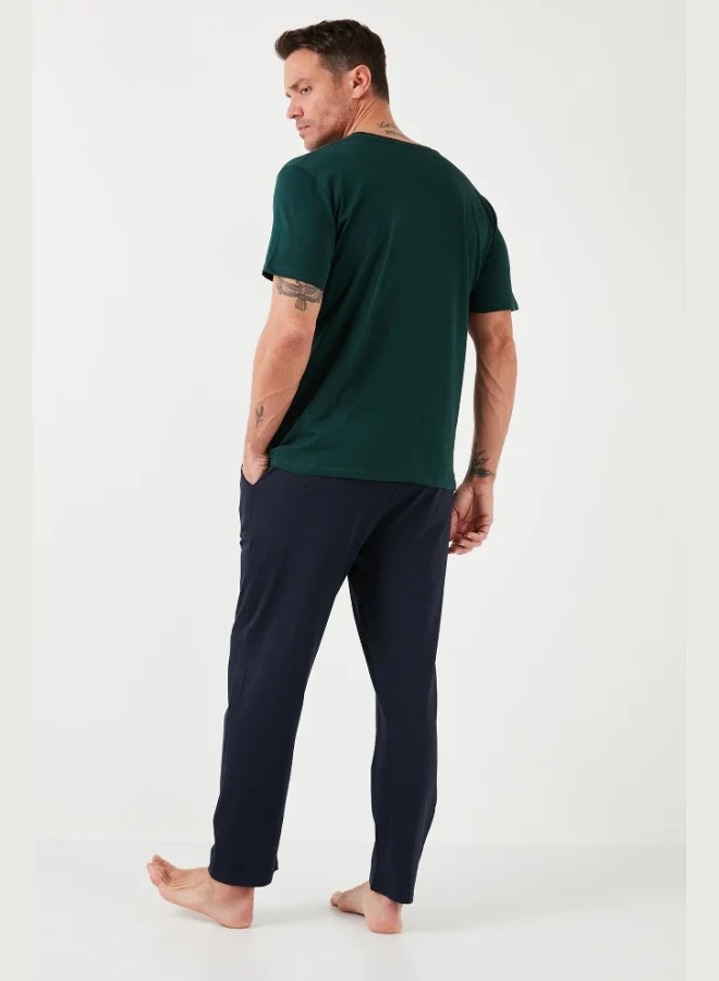 Buratti  Buratti Cotton Elastic Waist Regular Fit Short Sleeve Pajama Set Men's Pajama Set 6572009 for Men | Best Price UAE
