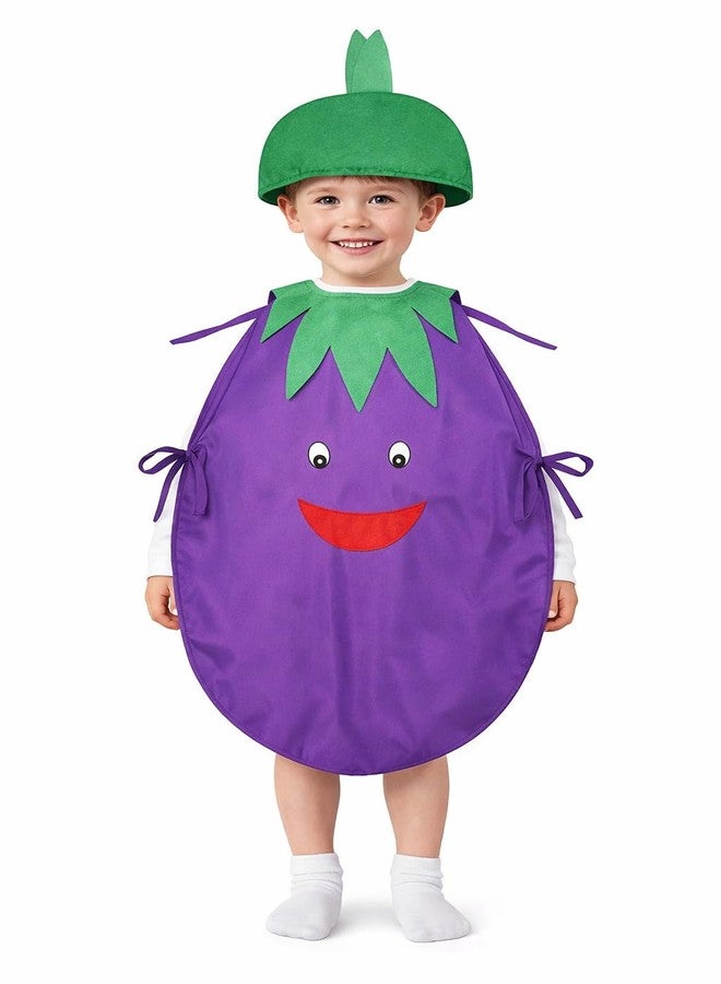 EthnicAlive Fruits and Vegetable Cutout Fancy Dress For Kids | Heathy Food Baby Costume | Fruits Theme Cosplay Costume For Girl And Boys (Brinjal, 4-5 Years) - Image 1