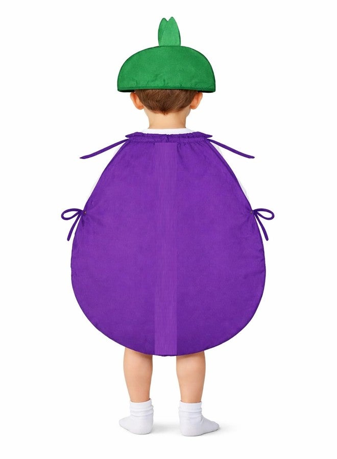 EthnicAlive Fruits and Vegetable Cutout Fancy Dress For Kids | Heathy Food Baby Costume | Fruits Theme Cosplay Costume For Girl And Boys (Brinjal, 4-5 Years) - Image 2