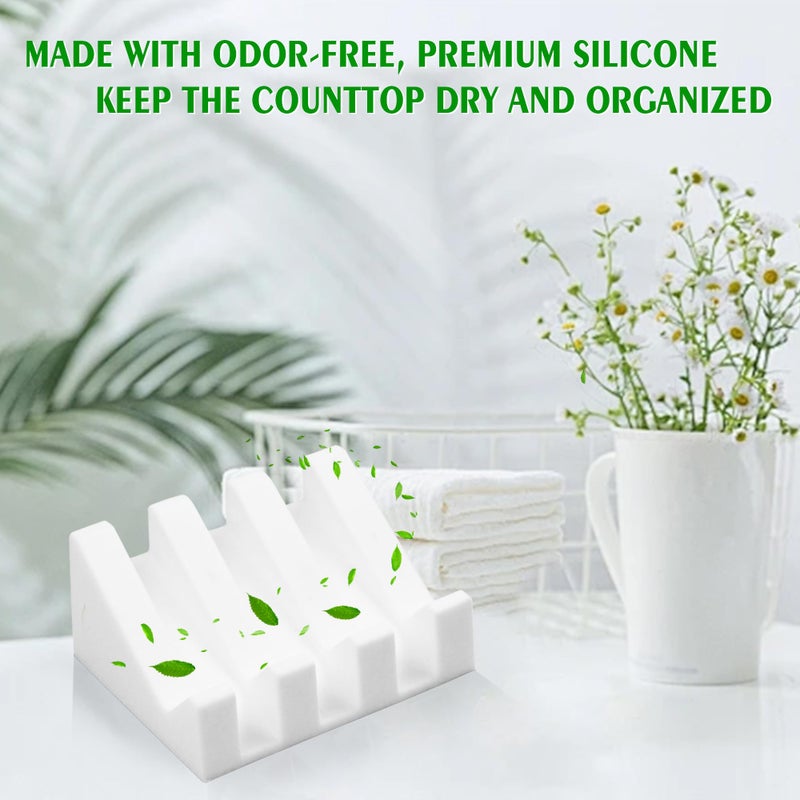 Coipdfty Soap Dish Holder for Shower with Suction Cup, Silicone Soap Holder & Saver Self-Draining Bar Soap Dish Keeps Soap Dry for Bathroom, Kitchen, Bathtub, Extends Soap Life (White-1Pack) - Image 4