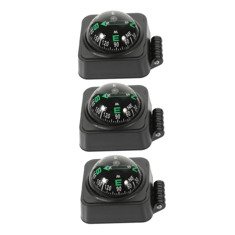 3 Pcs Compass Ball Dashboard Mount Vehicle Navigation Car Boat Motorcycle Directional Guide - Image 1