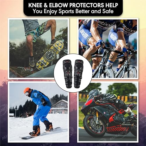 MIKANIX Motorcycle Breathable Knee-and-Elbow Guards Adjustable Anti-slip Protector Men/Women for Motorcycle Cycling Racing Knee Guard, Elbow Guard Free Size - Image 4