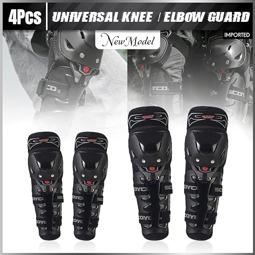 MIKANIX Motorcycle Breathable Knee-and-Elbow Guards Adjustable Anti-slip Protector Men/Women for Motorcycle Cycling Racing Knee Guard, Elbow Guard Free Size - Image 2