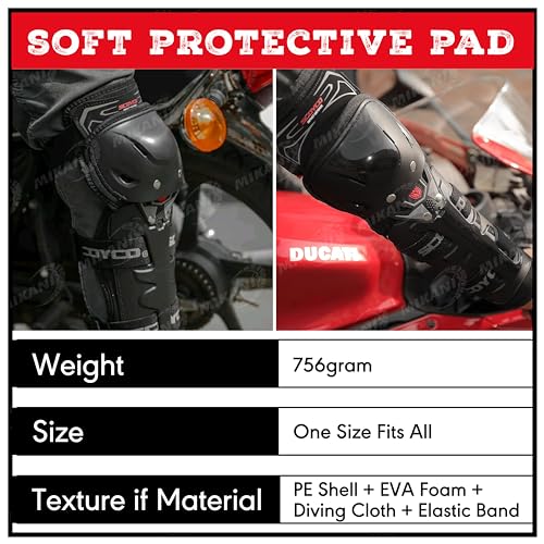 MIKANIX Motorcycle Breathable Knee-and-Elbow Guards Adjustable Anti-slip Protector Men/Women for Motorcycle Cycling Racing Knee Guard, Elbow Guard Free Size - Image 3