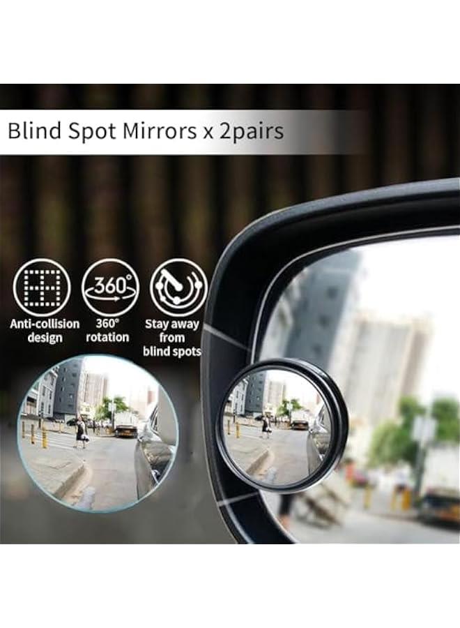 بي دبليو اس جاي مرايا القطة العمياء م يو ال اتش واي سي، مرايا رؤية خلفية محدة دو اطار م الزجاج 2 اش، مرايا رؤية خلفية محدة زاوية رؤية واسعة 360 درجة قالة للتعديل لجميع السيارات - Image 3