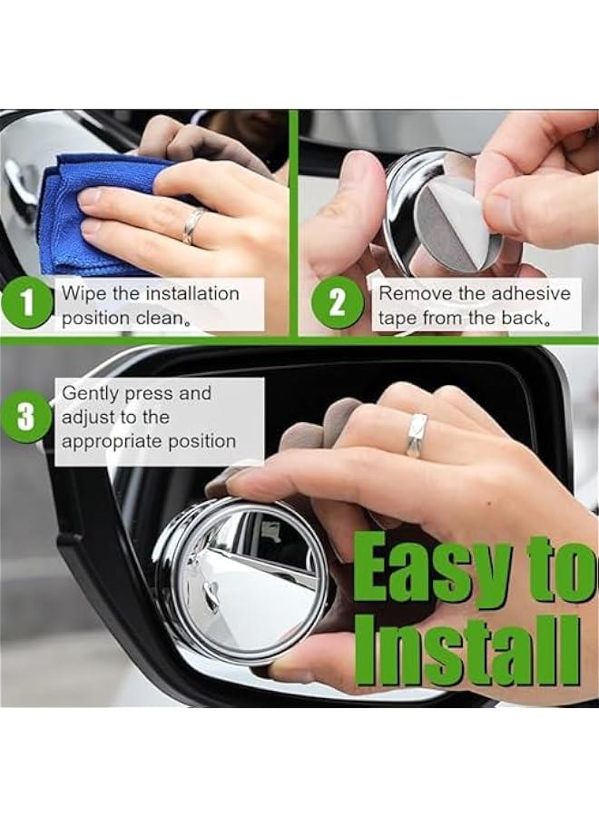 بي دبليو اس جاي مرايا القطة العمياء م يو ال اتش واي سي، مرايا رؤية خلفية محدة دو اطار م الزجاج 2 اش، مرايا رؤية خلفية محدة زاوية رؤية واسعة 360 درجة قالة للتعديل لجميع السيارات - Image 4