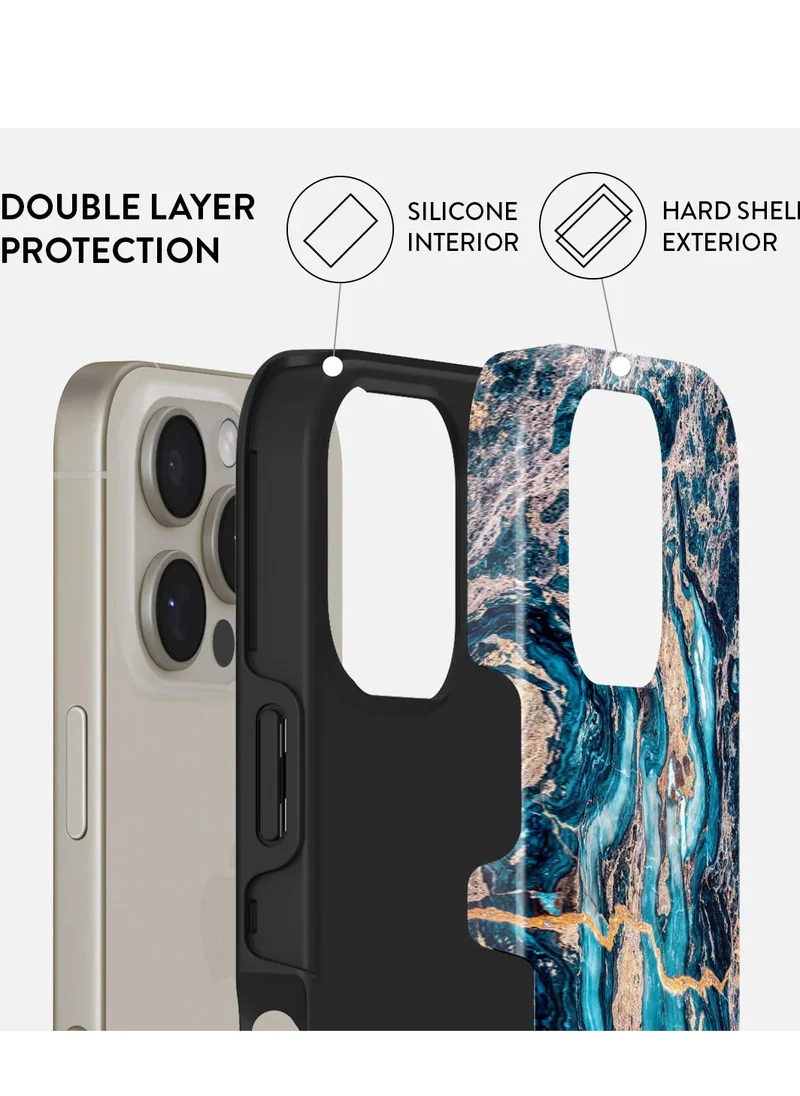 BURGA Burga iPhone 16 Pro Max Premium Protective Case Mystic River Blue Marble Design - Elegant, Durable, and Shock-Resistant Cover for Superior Protectio