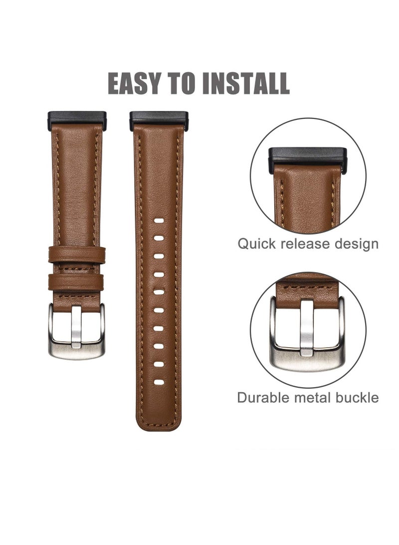كاست ويف أساور جلدية ، متوافقة مع Fitbit Sense لـ Fitbit Versa 3 ، سوار بديل ناعم للنساء والرجال ، ملحقات حزام معصم لـ Versa 3 لساعة Versa Sense الذكية (بني) - Image 3