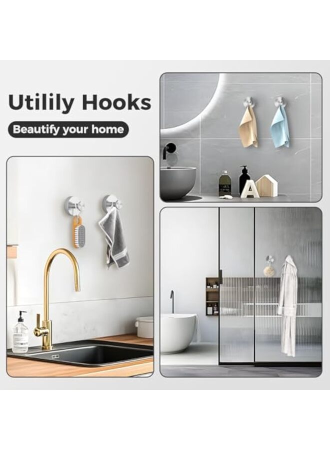 Showerr Hooks for Inside Shower,Suction Cup Hooks for Glass Window,Removable Towel Hooks for Bathrooms,4 Packs  - Image 4