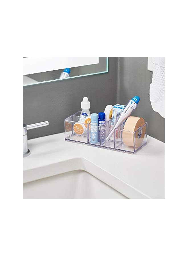 Raxoom 1547 Med+ Bathroom Vanity Divided Organizer, Medication And Bathroom Accessory Organization, 7.1" X 3.1" X 5.1", Clear - Image 2