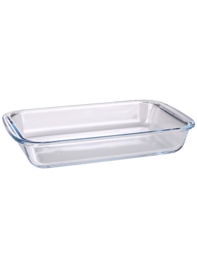 Rectangular Glass Baking Plate Heat Resistant Microwave Special Household Fish Plate High Boron Glass Baked Rice Plate Fruit Plate-Specifications:Rectangular-1.6l-Color:High Borosilicate-glass Baking Pan - Image 5